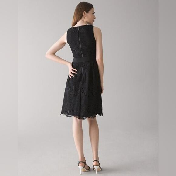 White House Black Market fit and flare black lace dress size 12 - Picture 3 of 8